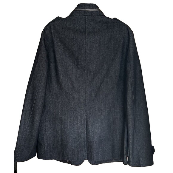 John Varvatos Utility Jacket Pockets Wool Blend Black (Denim-Look)Sz IT 52/US 42 - Picture 2 of 6